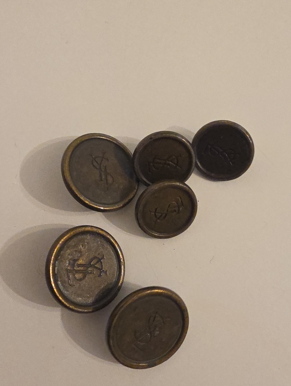 Lot Of 6 Vintage YSL Buttons